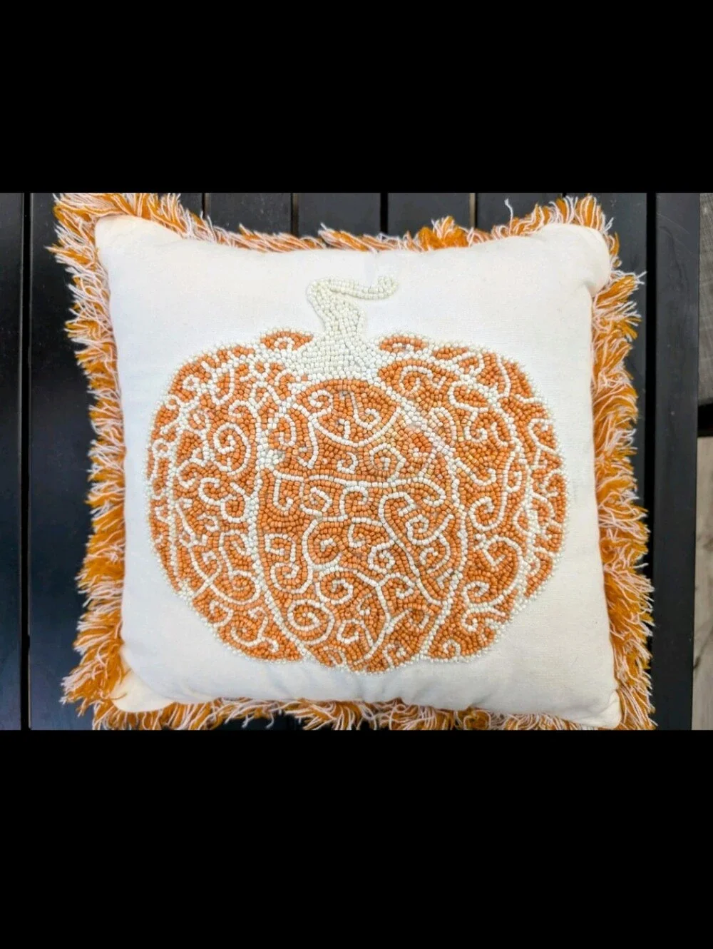 Autumn Fall Pumpkin Pillow Cream